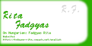 rita fadgyas business card